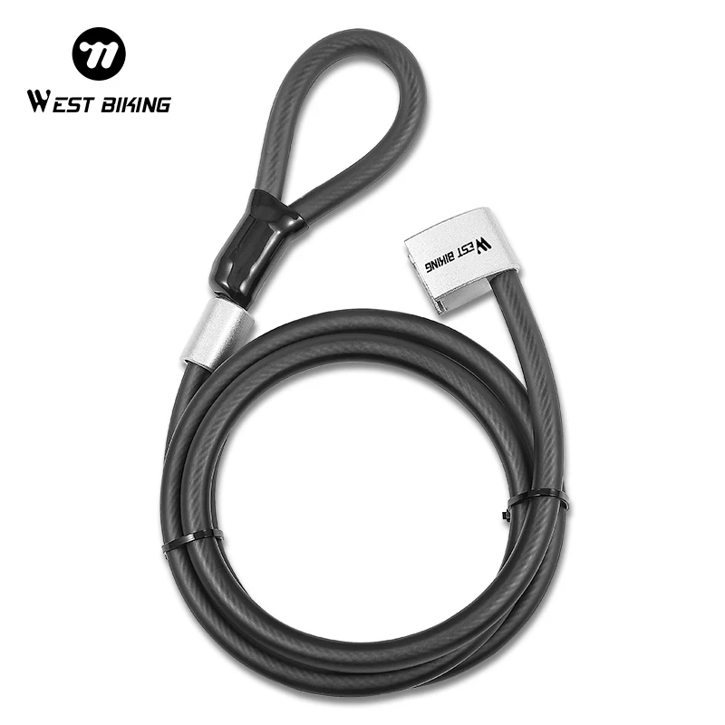 WEST BIKING Mini Anti-Theft Bike Bicycle Folding Lock Bike Alloy Metal Chain Lock Motorcycle Scooter Cycling Cable Key Lock