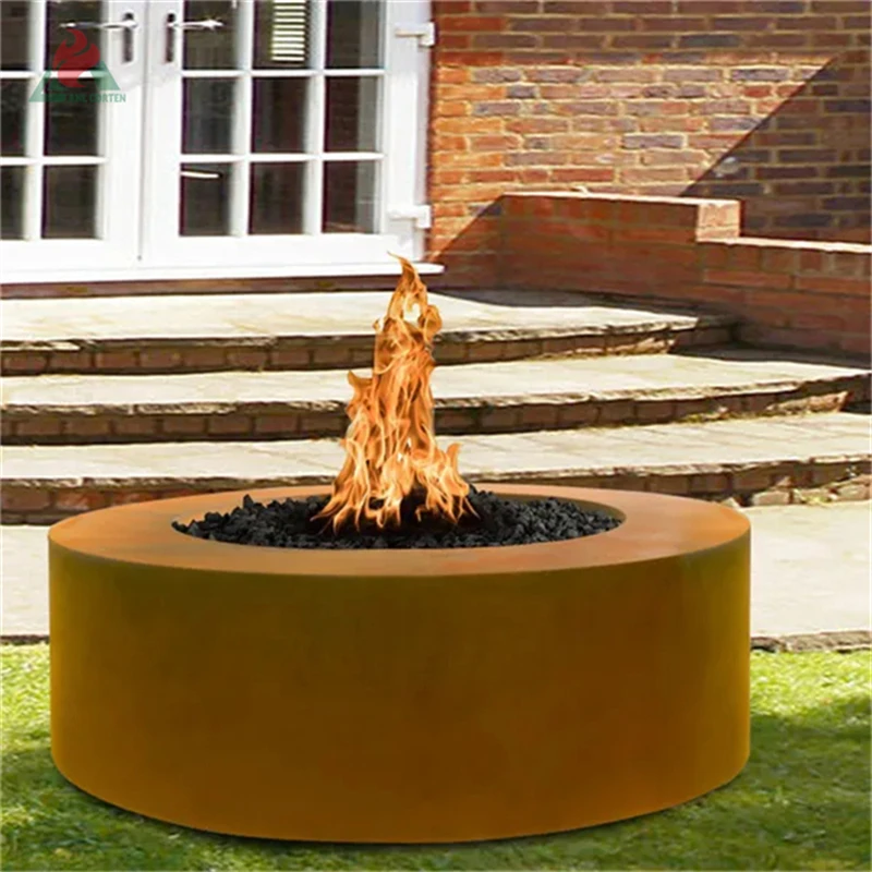 corten steel gas fire pit outdoor fire pits gas burning fire place gas indoor propane
