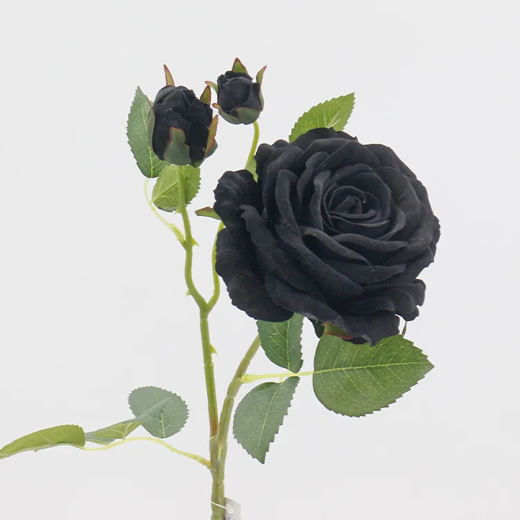 Новое поступление, шелковая черная искусственная Роза, 50 см