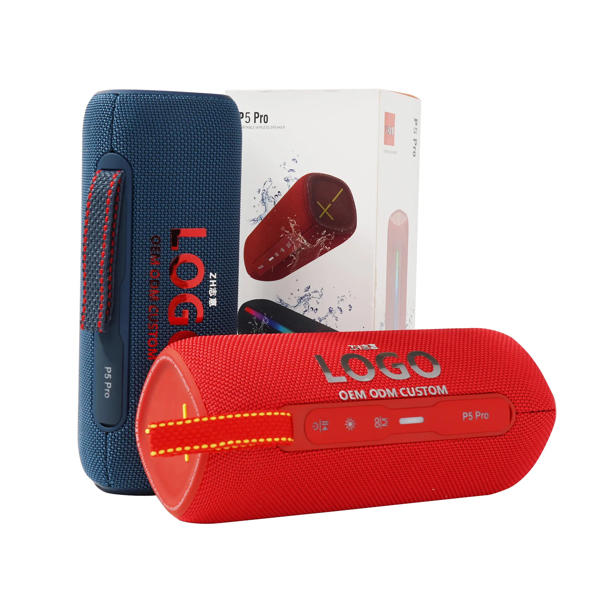 P5-pro LED Portable Wireless Bluetooth Speaker Waterproof Outdoor Loudspeaker RGB Gift Boombox Speakers FM Radio