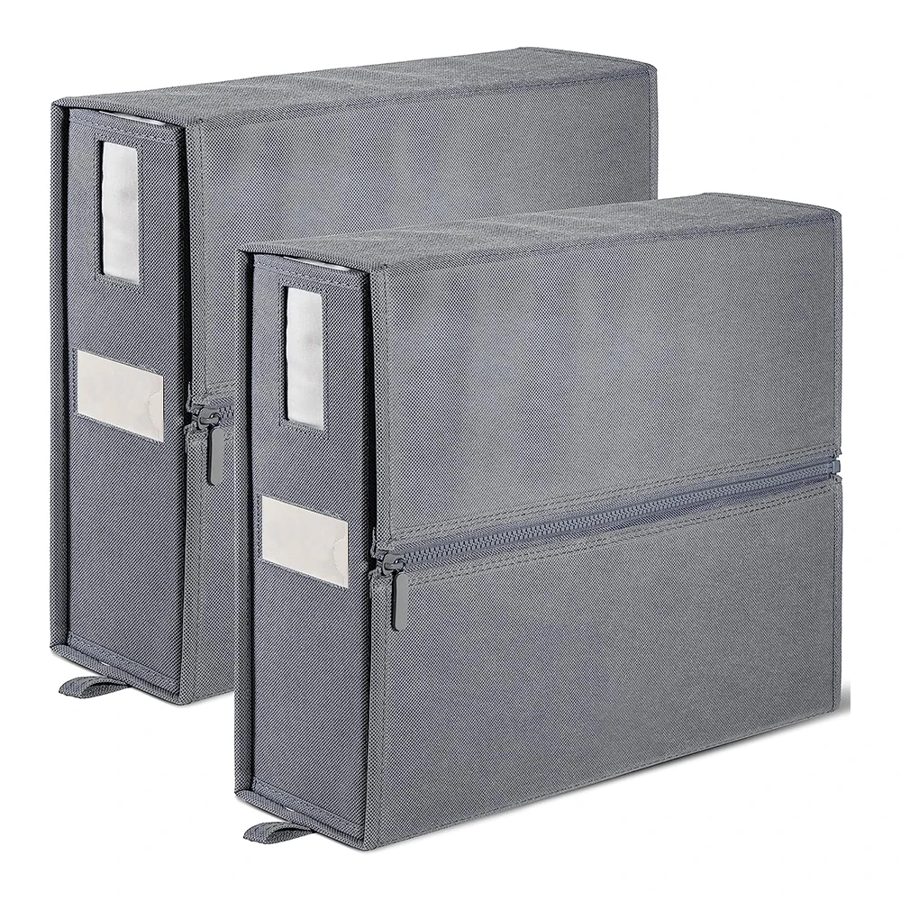 Storage Bins For Bed Sheets Duvet Covers Organizer Box Pillowcases Collapsible Zipper Foldable Bedding Organizer