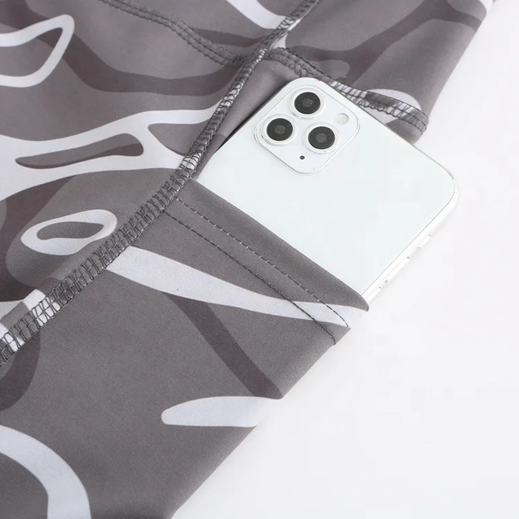 Женские леггинсы для рыбалки с высокой талией и карманами телефона