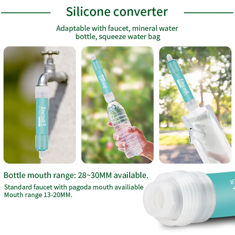 Filterwell Portable camping outdoor  mini portable personal Life water filtration filter  straw kit
