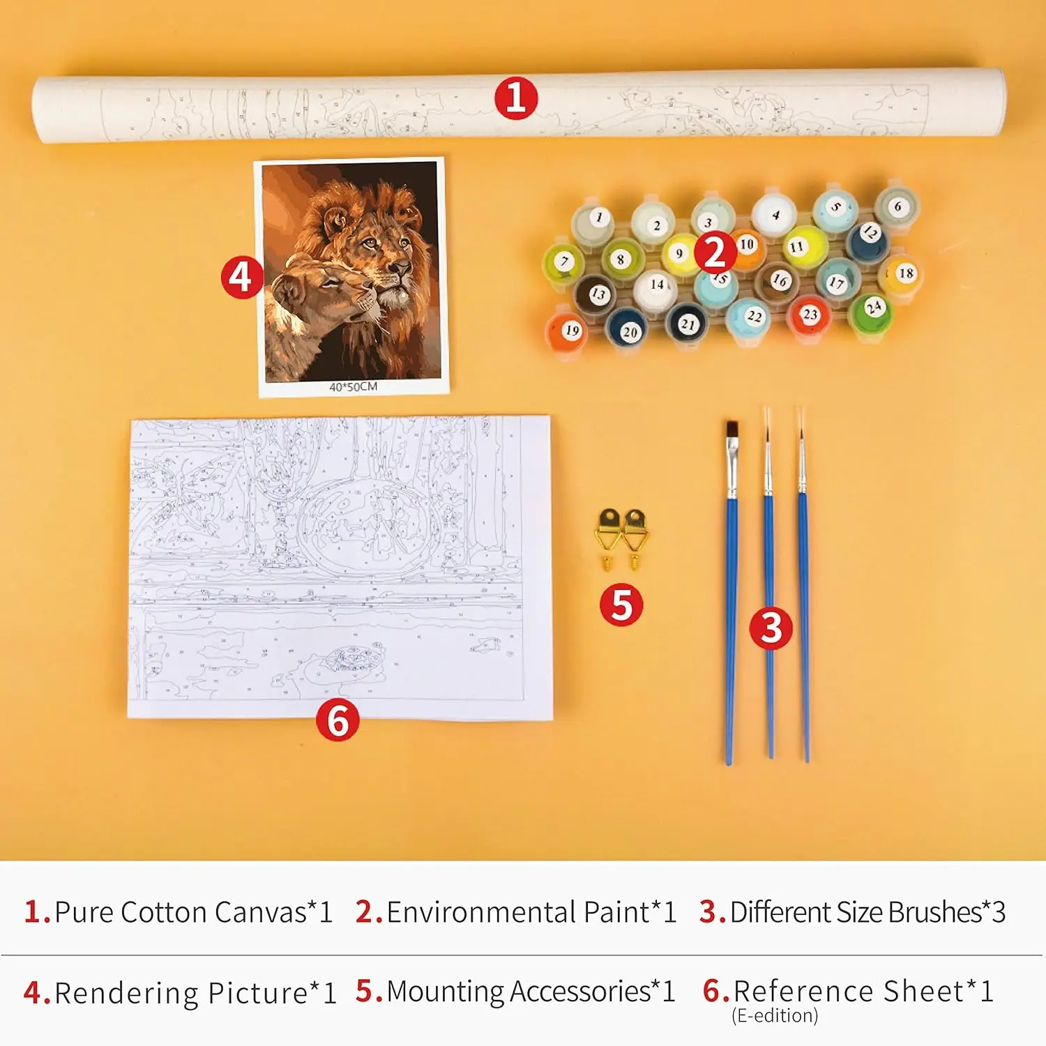 Lion King Paint by Numbers Kit Lion King Paint by numbers Kit Adult Beginner Children, Animal Adult Oil Painting Kit