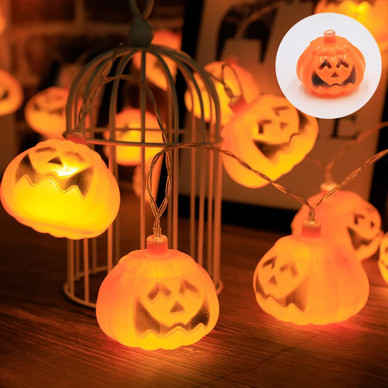 2025 Halloween Light up Scene Layout 1.5m Led Bat Pumpkin String Light for Outdoor Holiday Decorations
