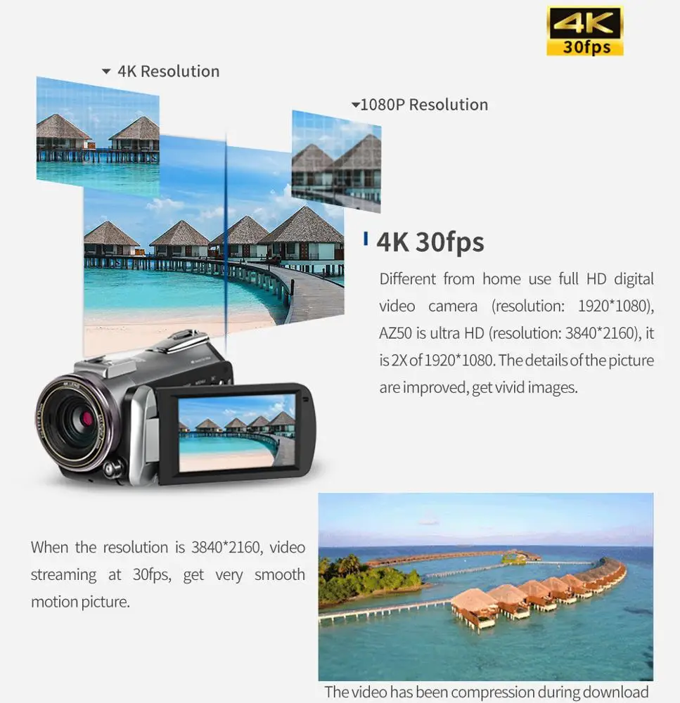 
AZ50 Digital Wifi Professional Camcorder Infrared Night Vision Ghost Vlog UHD 4K Video Camera 