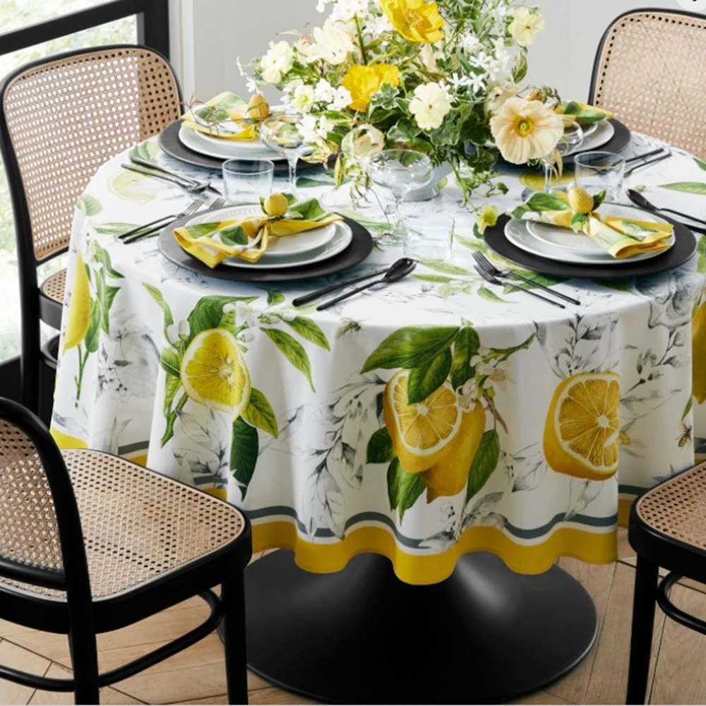 Китайская вышитая скатерть художественная пасторальная хлопчатобумажная льняная маленькая свежая и простая круглая