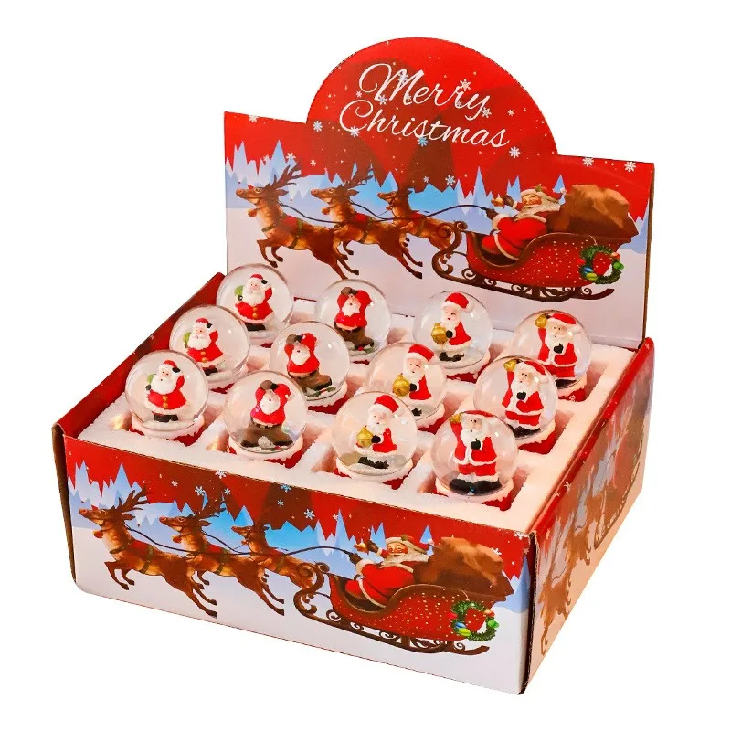 Whole box of Christmas light-up crystal ball wholesale Santa Claus snowman glass ball holiday gift