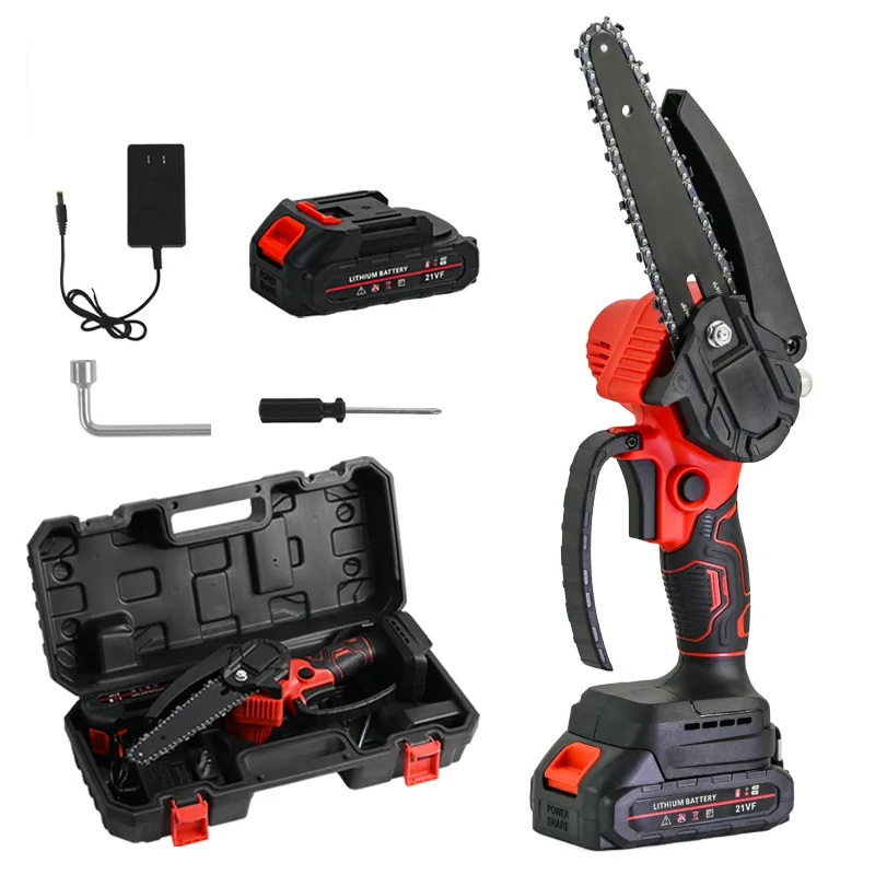 Mini Chainsaw 6-Inch Cordless with 2 Battery - 21V Handheld Electric Small Power Chain Saws Battery Operated with 2 Chains