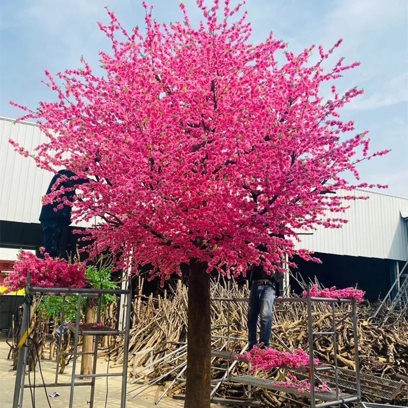 Топы от производителя N027AF в Гуанчжоу, розовое внутреннее украшение, цветение вишни, искусственный цветок, растение для дерева