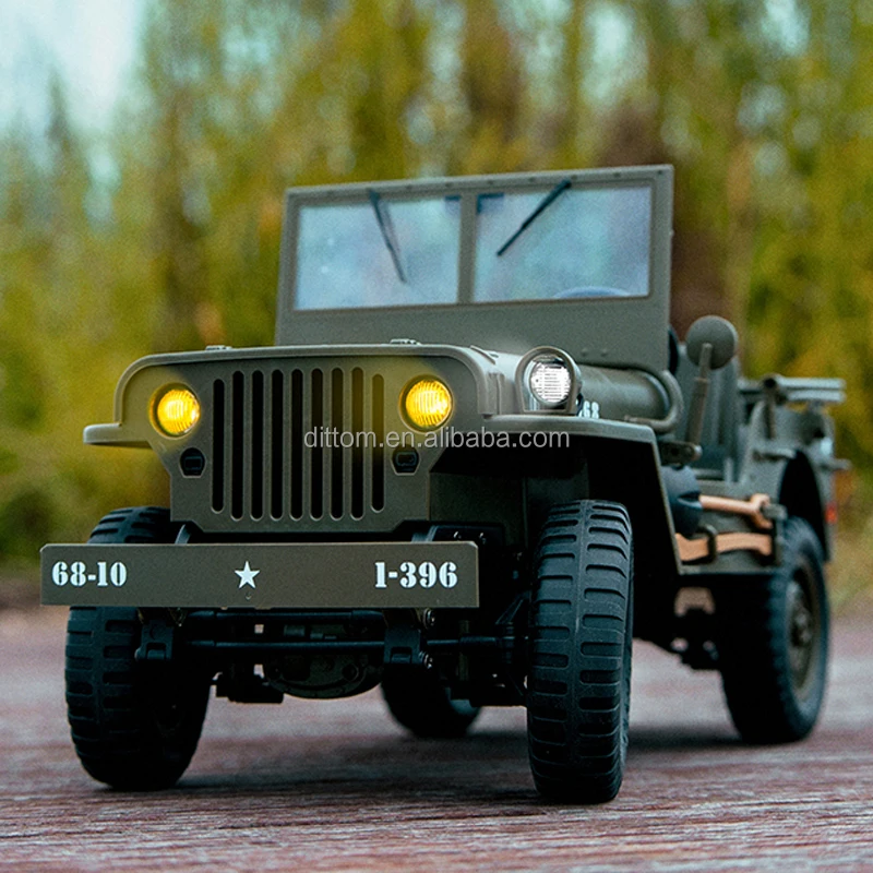 Военный джип-автомобиль 1/10 Willis имитация многоцелевого внедорожника со светодиодными лампами