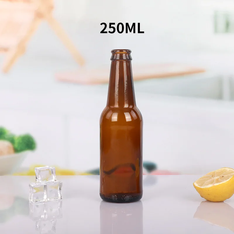 Стеклянная бутылка для сока напитков 250 мл 330 500 янтарная стеклянная пива с длинным горлышком