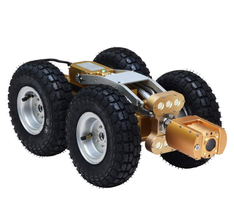 Sewer Drain Pipe NDT Video Inspection Crawler Robot Camera with 100m cable, 11 inch display, waterproof IP68