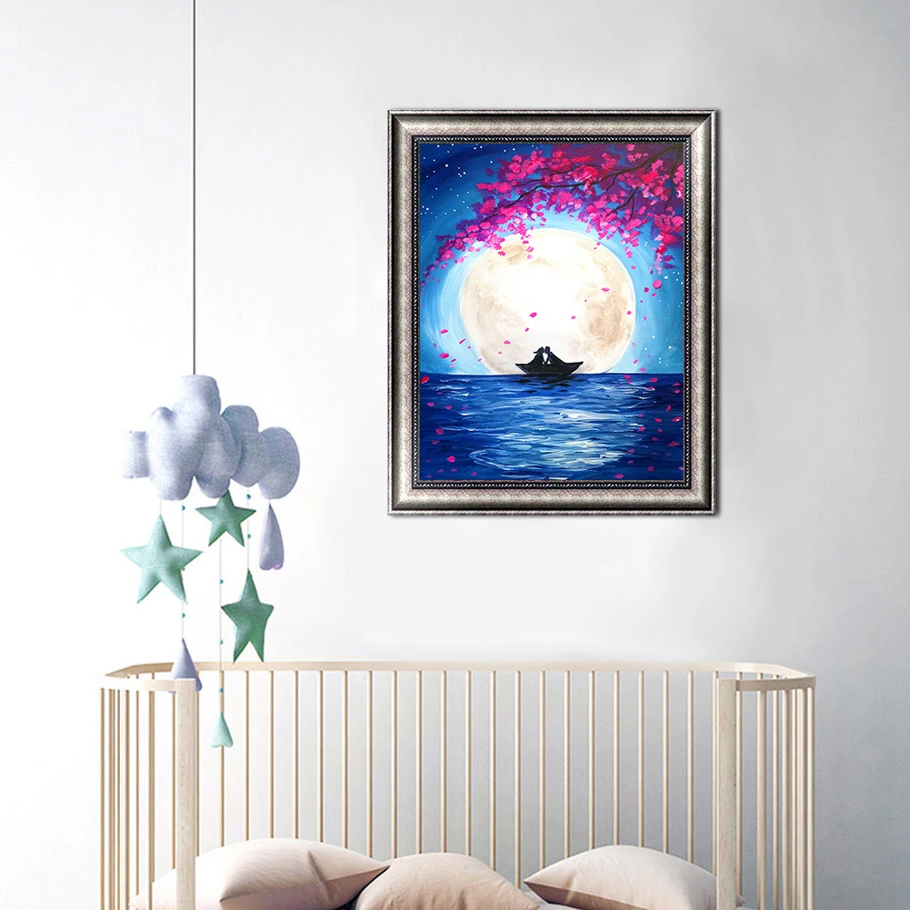Factory Direct Sales Fashion Wall Decoration Romantic Couples Diamond Painting Moon Quality