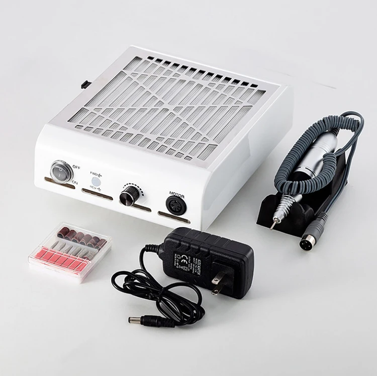 Professional 80W Dust Collector Fan Vacuum Cleaner Manicure Machine 2 IN 1 Nail Drill And Nail Dust Collector for Nail