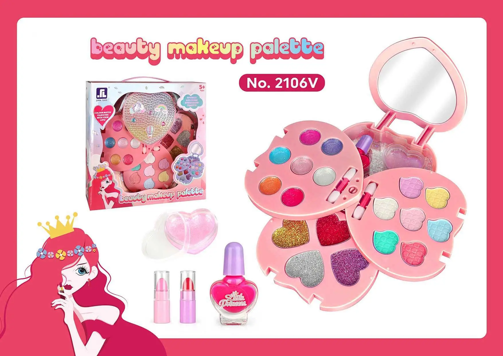 beauty makeup palette mani&pedi pampering party set makeup sets toy girls toys