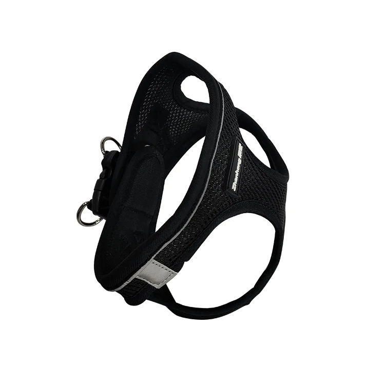Custom Light Breathable Material Rotatable Secure Buckles Night Reflection Pet Dog Harness Vest With PVC Label