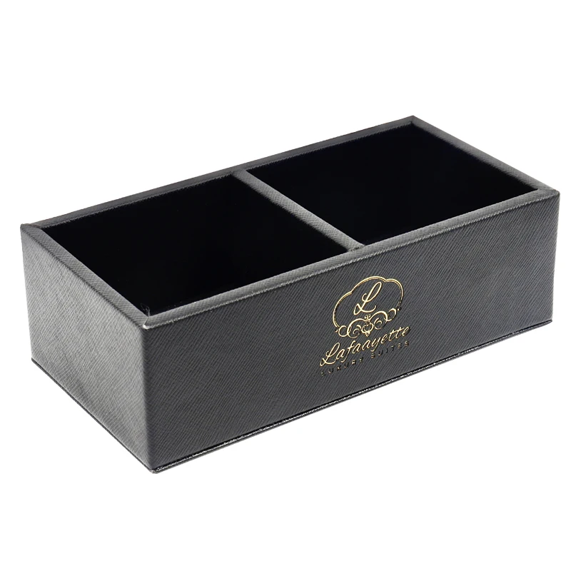 50% off sale Custom Design cheaper black Pu Leather Amenities Hotel guestroom Supplies Sets