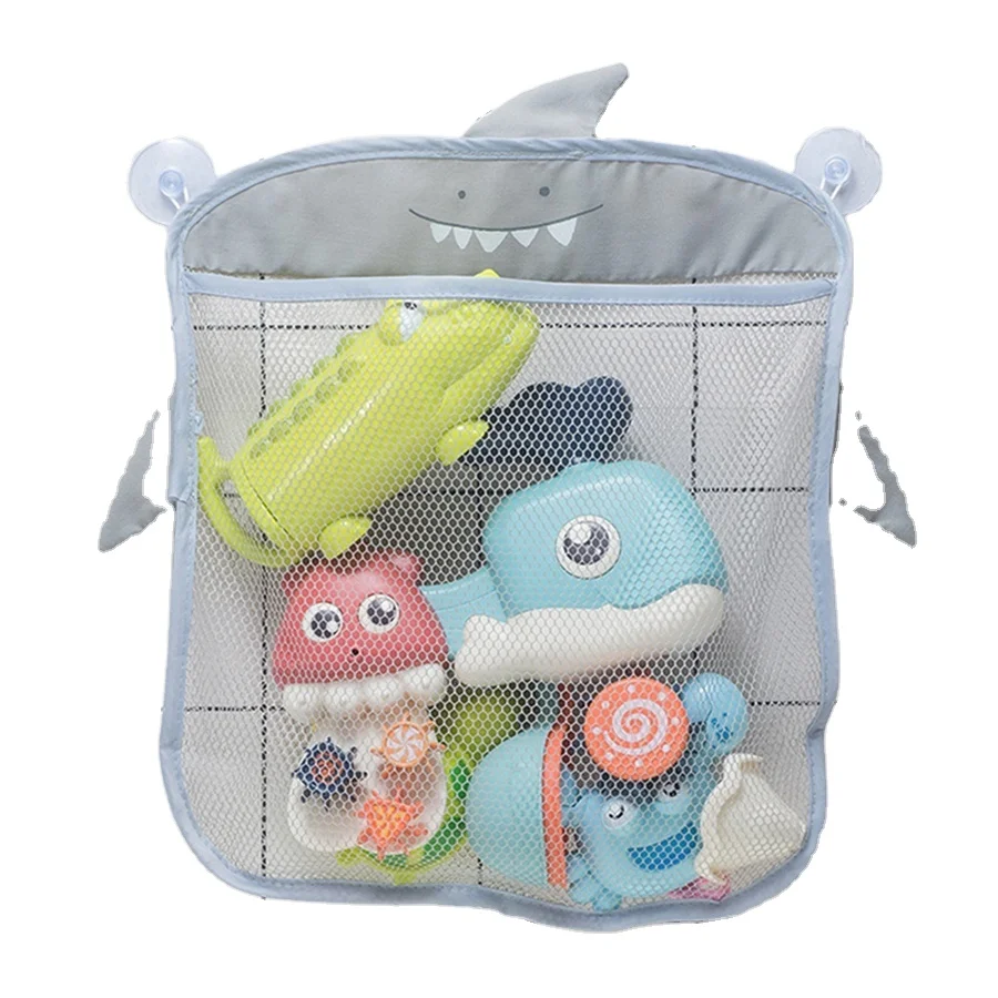 New Baby Bathroom Mesh Bag Sucker Design For Bath Toys Kids Basket Cartoon Animal Shapes Cloth Sand Toys Storage Net Bag