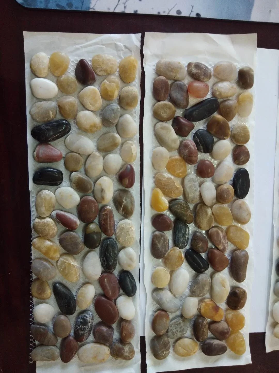 Outdoor Natural Marble mixed oval Pebble Mosaic tile Wall Tile and marble mosaic stone border Floor Tile for Garden Balcony