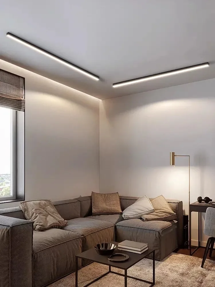 Aluminum LED Strip Light Surface Mounted Linear Light  LED Ceiling Lamp Home Hotel Decoration Round Linear Indoor Ceiling Light