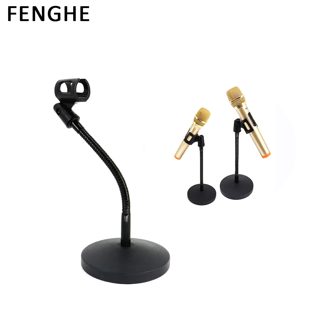 M-206 Desktop Microphone Stand Heavy Duty Table Desk Microphone Stand with Non-Slip Metal Base