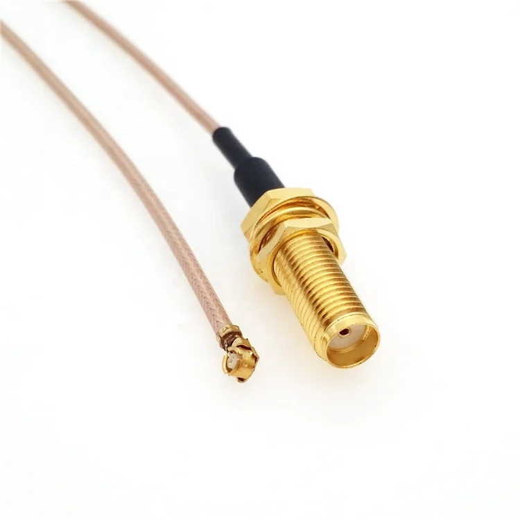 RF coaxial cable UFL / IPEX female to SMA female17mm thread leng nut fixing flange RG178 cable UFL / IPEX-K SMA-KY antenna cable
