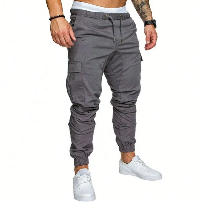 
Autumn Men Pants Hip Hop Pants 2020 New Male Trousers Mens Solid Multi-pocket Pants Sweatpants 