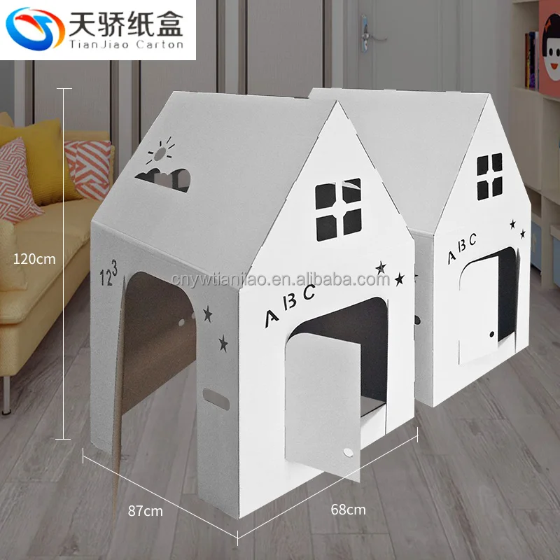 
Custom design corrugated paper board house play house for children 
