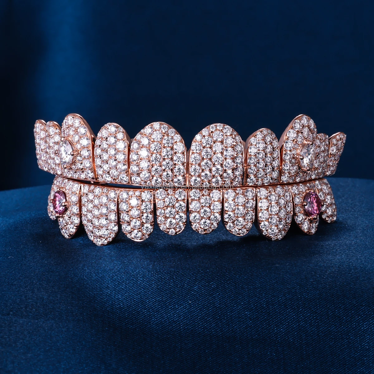 big stone rose gold S925  Silver 10K 14K 18K Solid Gold Grillz Iced out VVS Moissanite Lab Natural Diamond Grillz for Teeth