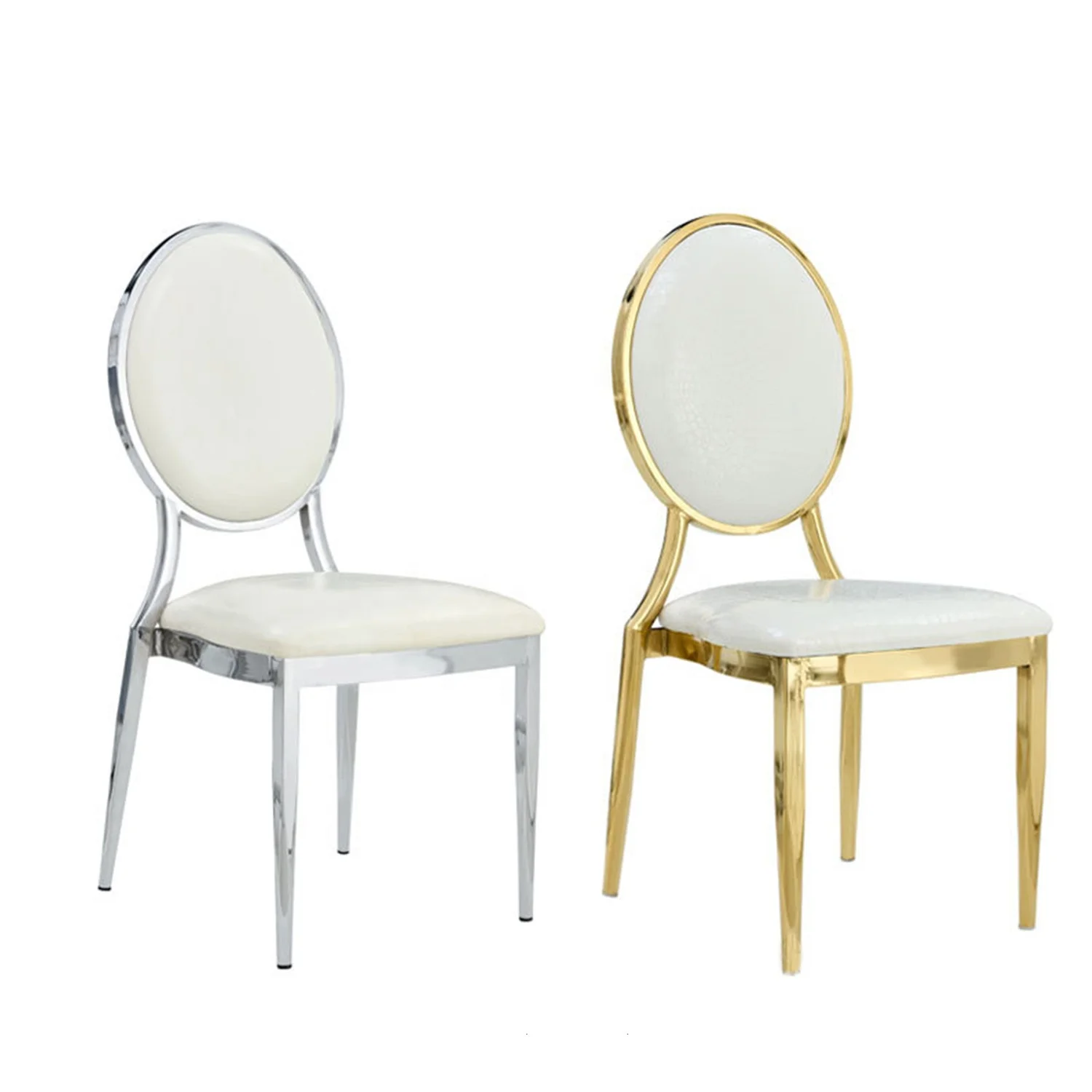 Wholesale Hotel Luxury Wedding Chair, Stackable Metal Dining Chair, Oval back upholstered Event Party Chairs