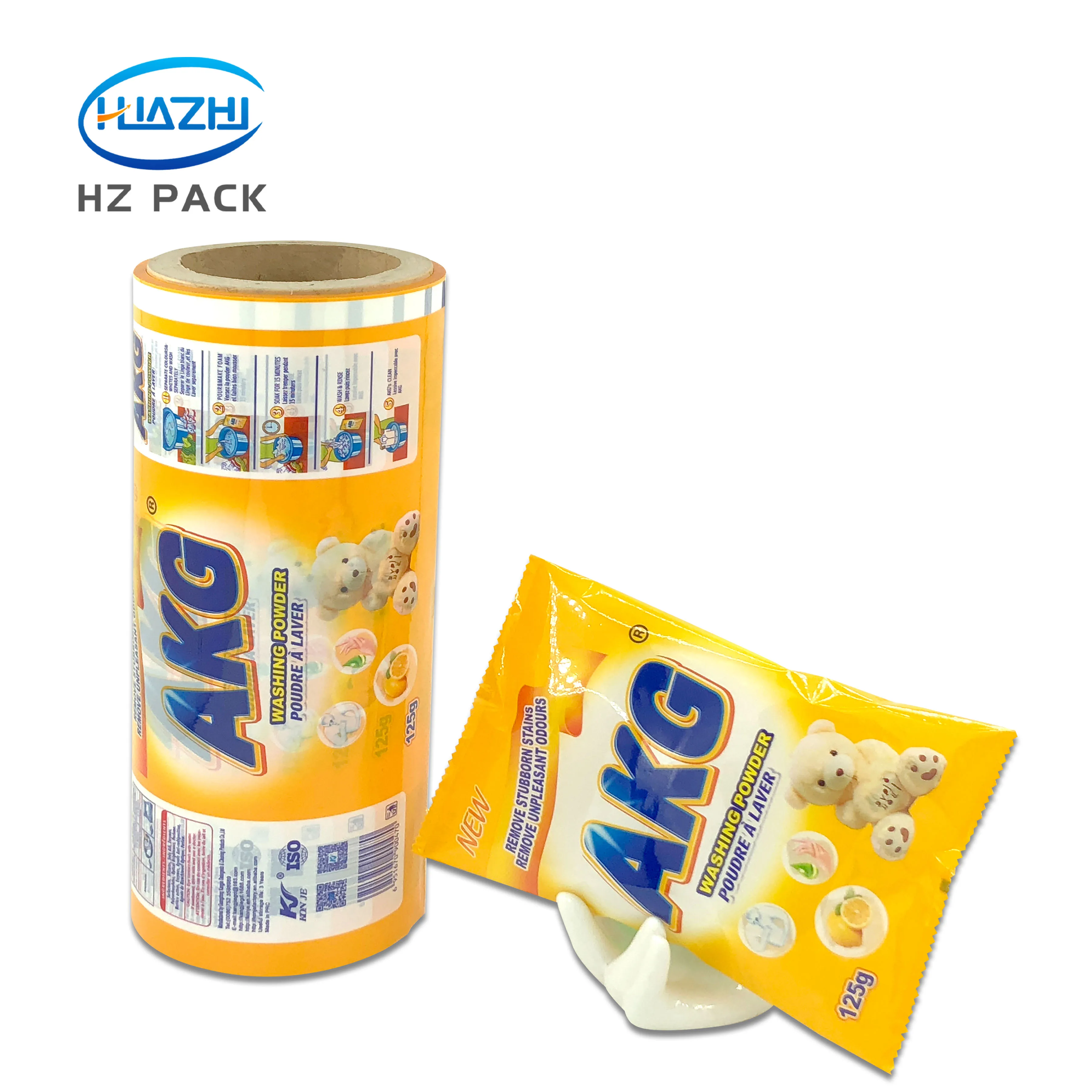 Custom 50g to 300g Flexible Plastic Packaging Film Roll Laundry Detergent Sachet Washing Powder Packaging Flim Roll Stock