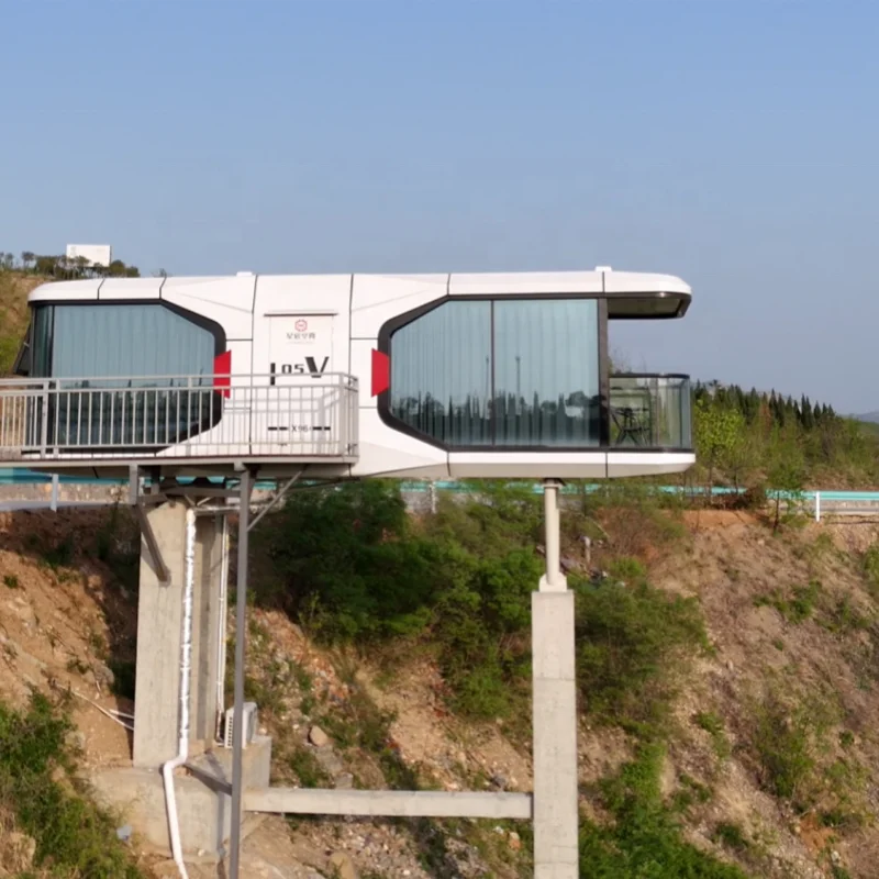 Smart space capsule home Modern tiny prefab container house Prefabricated glass modular capsule hotel foldable