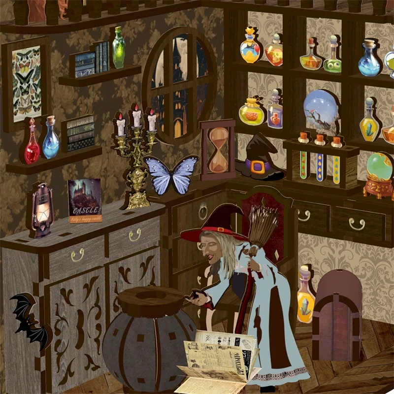 DIY Miniature Doll House Bookends Magic Book Nook kit Shelf Insert Book Nooks Diy 3D Wooden Puzzle Book End Decorative