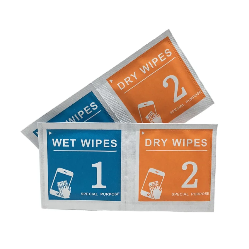 Ome Odm Tempered Glass Combined Wet and Dry Screen Cleaning Wipes Phone Cleaning Wipes