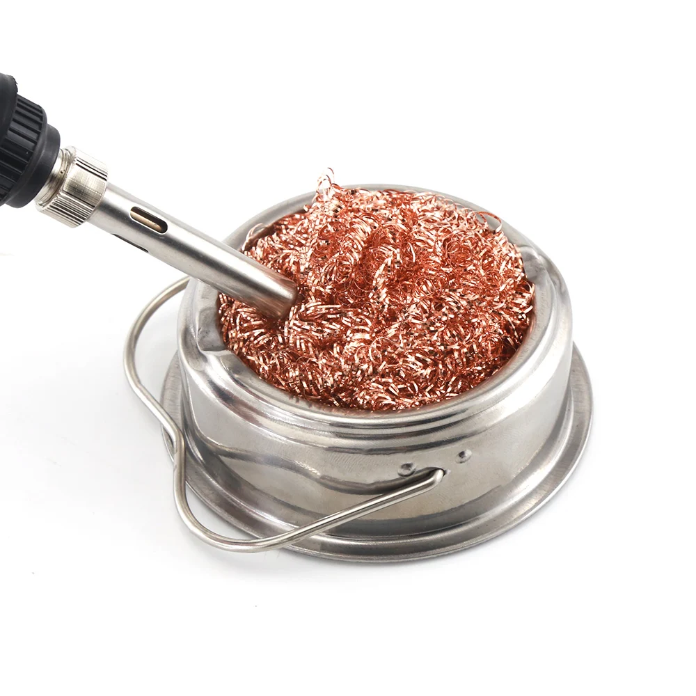 Шарик для очистки распайки паяльника сетчатый фильтр чистящая насадка наконечник шарик медной проволоки металлическая коробка отпайки чистящий шар