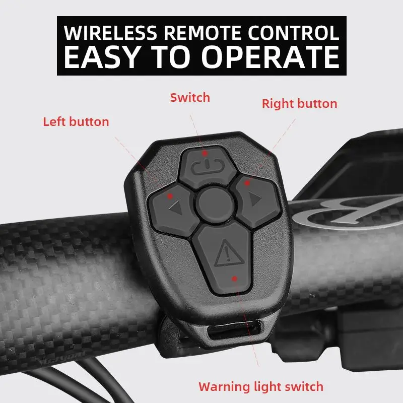 HLM Wireless USB Bike Light Smart Bicycle Rear Light with Remote Indicator light