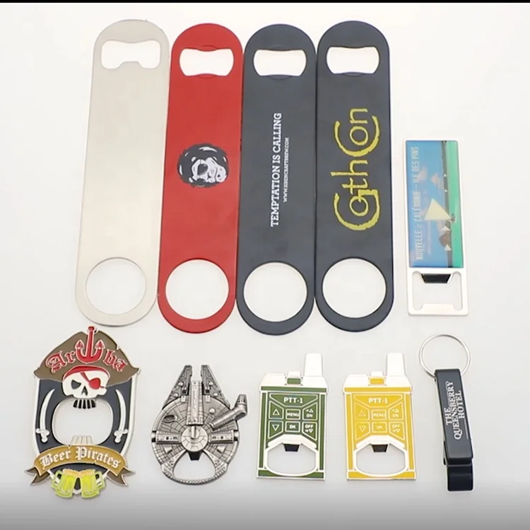 Custom Metal Souvenir Magnetic Bottle Opener With Strong Magnetic Backing Bottle Opener Fridge Magnet For Kitchen Bar Rest Room