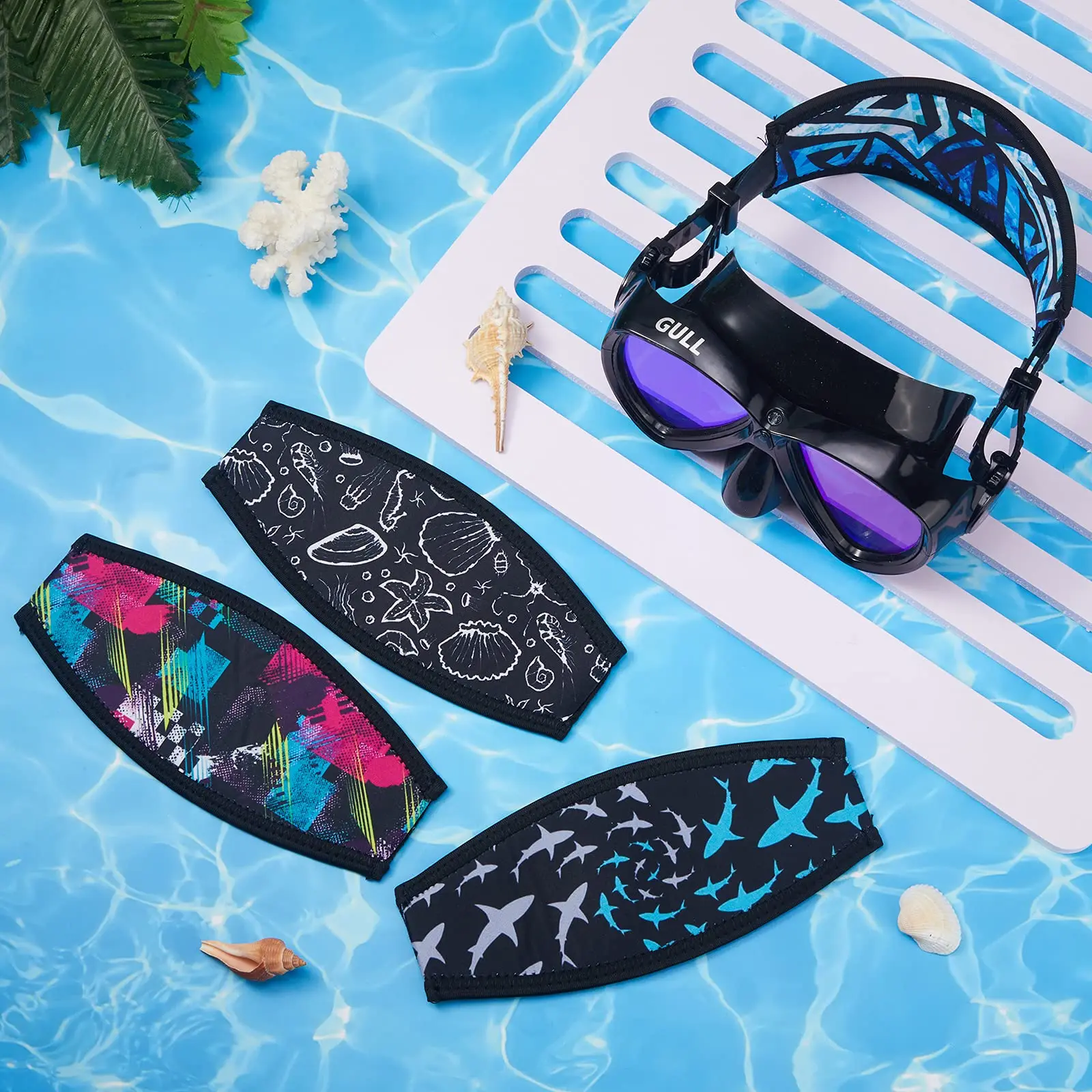 Customized Soft Scuba Diving Equipment Mask Slap Straps Neoprene Diving mask Strap Cover Swimming & Diving Accessories