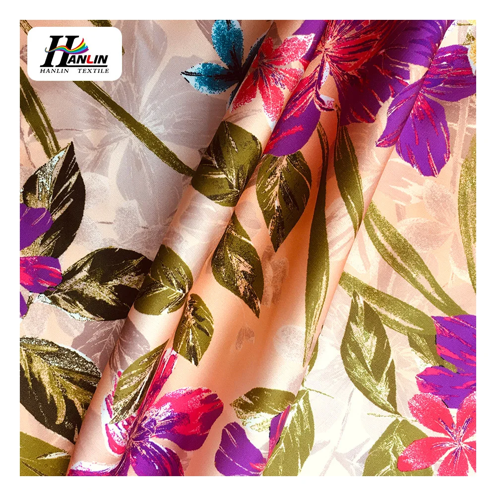 50D satin silk digital print Spandex Fabric for dubai market with hundreds design