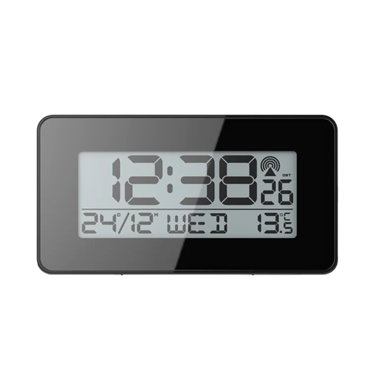 RCC Digital Calendar LCD Display Desk Alarm Square Modern ABS Indoor Thermometer 8 Inch Electronic Wall Clock DCF or Customized