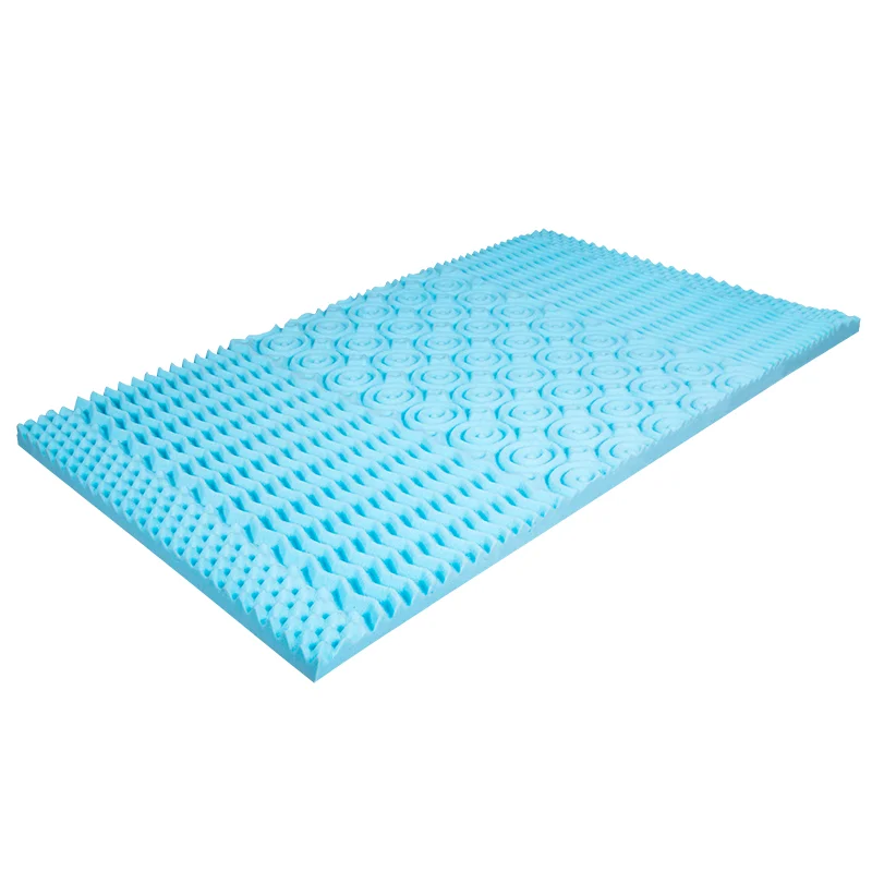 Vacuum Packed Factory Hot Sell High-Density Memory Foam Beauty Blue Bed Airflow Topper 5-Zone gel Memory Foam Mattress