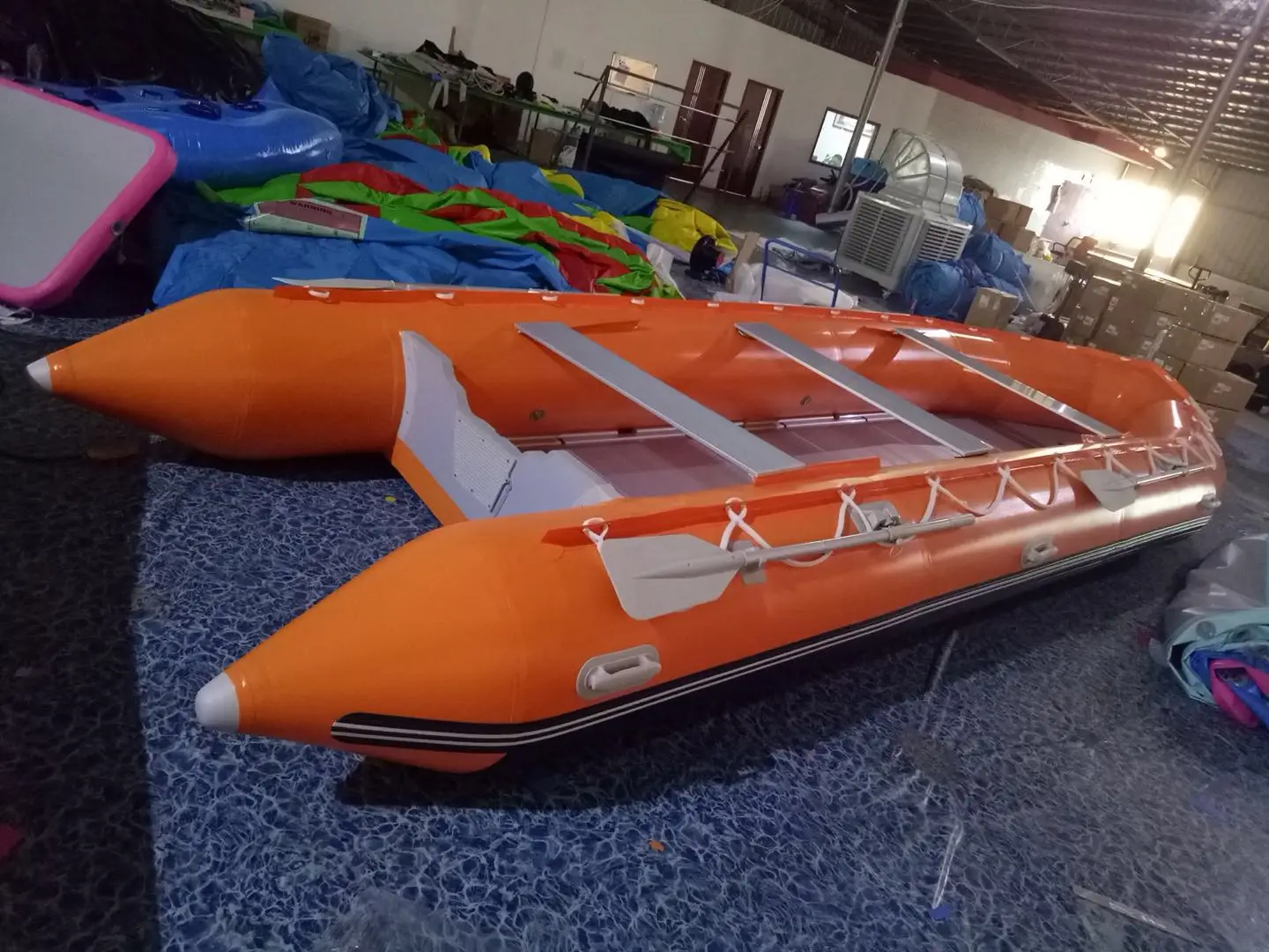 8m aluminum floor inflatable boat with high pressure PVC air tube