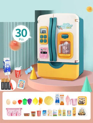 2021  hot sale A popular set of kitchen for kids play set kitchen cooking toys  best gift for kids refrigerator toys wholesale
