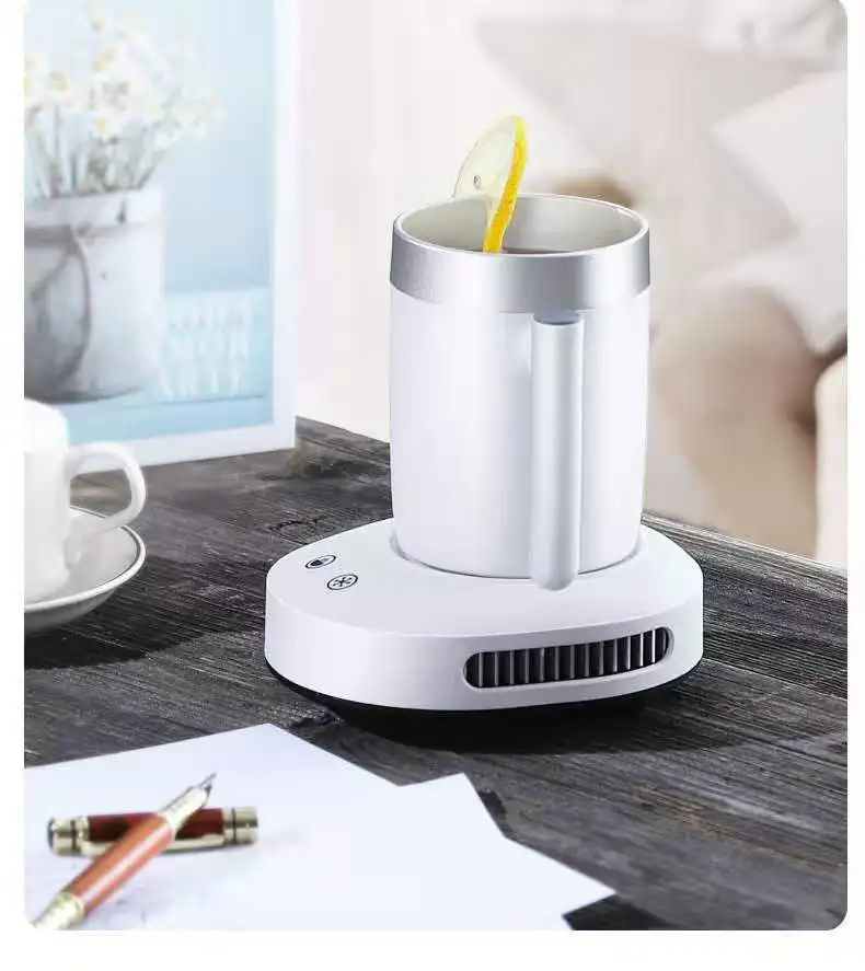 Wholesale 2 in 1 Heat And Cold Mug Set Electricity Coffee Milk Wine Warmer Cooler Mug Plate Set For Office For Kitchen