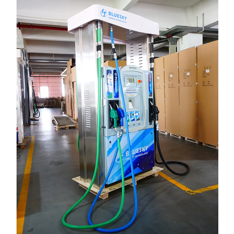 High Quality petrol fuel dispenser with four automatic nozzle gun filling station gas station