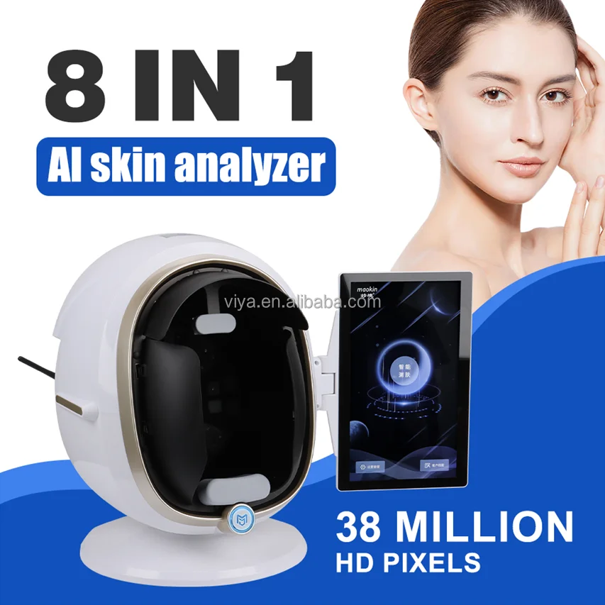 3D AI Scanner Wood Light 38000000 HD Pixels Sharper Image Deeper Analysis More Comprehensive Skin Face Care Analysis Machine