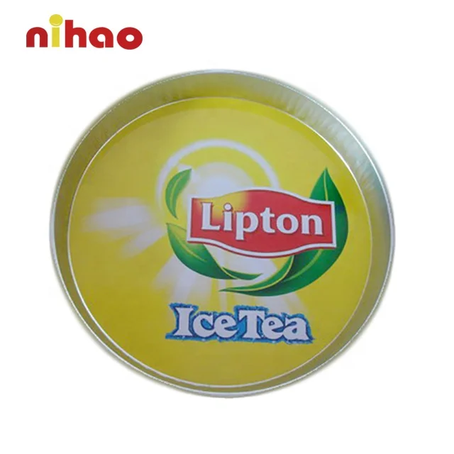 Anti-slip Cheap Round Metal Bar Serving Tray