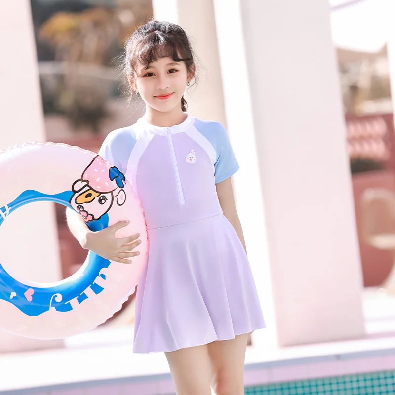 2024 new high quality western style integrated hidden zipper professional training diving fast dry sports casual swimsuit