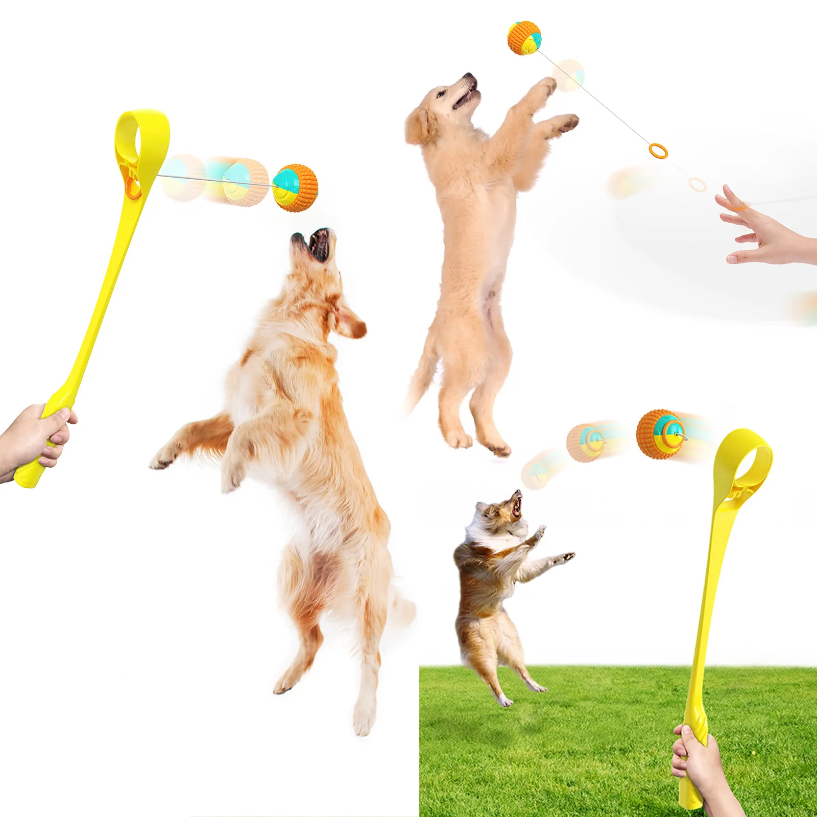 
Amazon Top Seller Toy Dog Interactive Fun Pet Molar Bite Ball Toy Durable Tennis Ball Throwing Machine Pet Supplier 